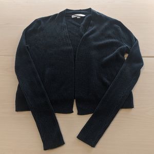 LOFT Crop Cardigan (black ribbed)